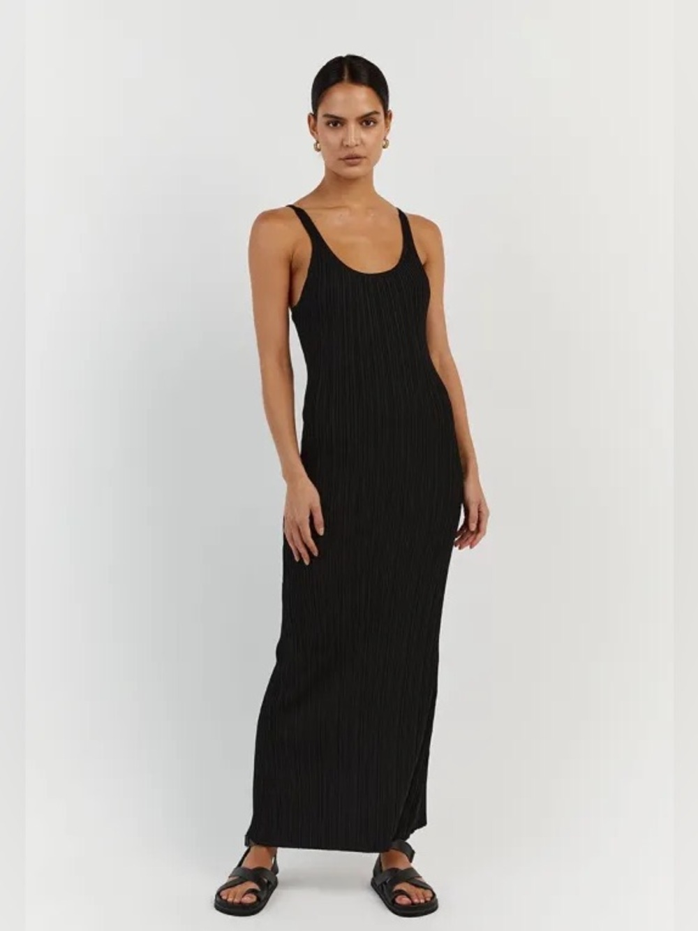 Dissh Sienna Black Scoop Midi Dress